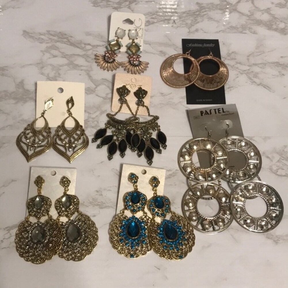 Chandelier dangling earrings mixed jewelry bundle